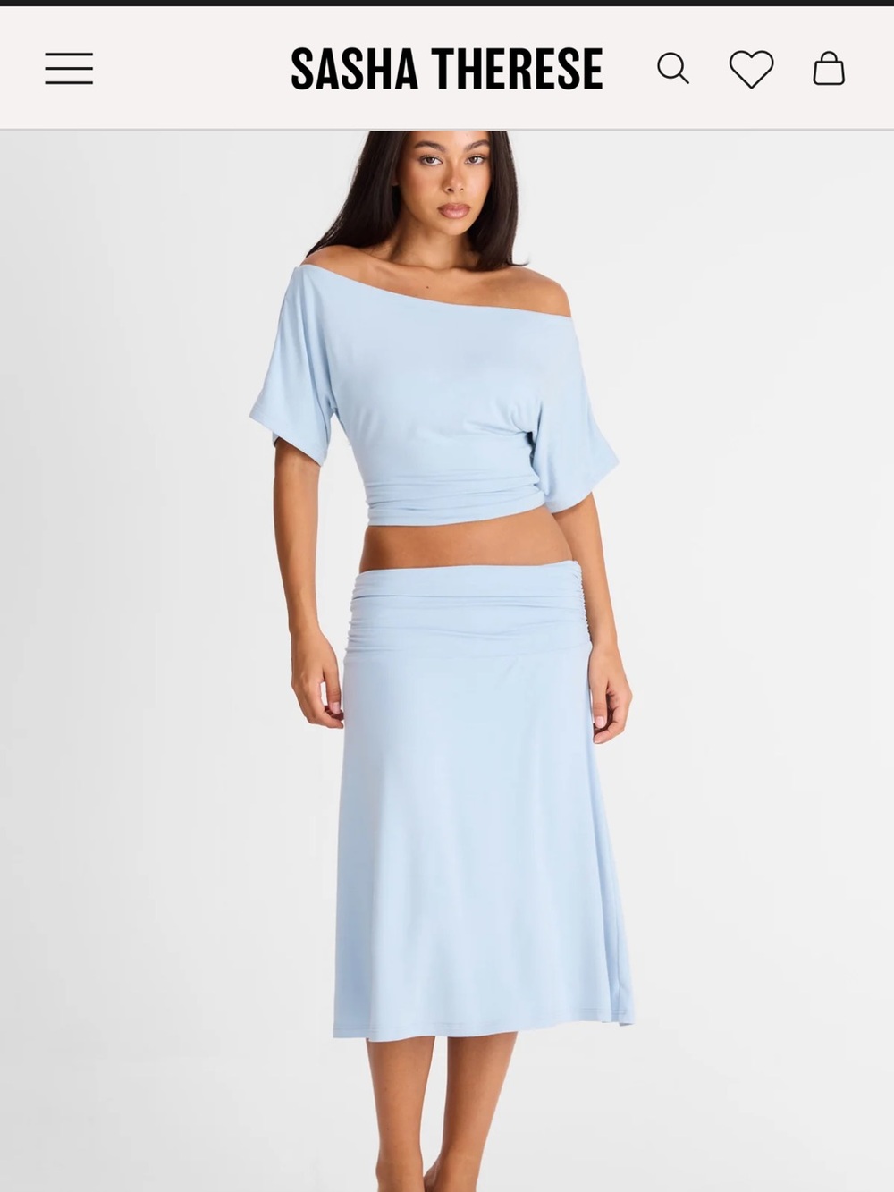 Yellow off the shoulder blouse with matching skirt
